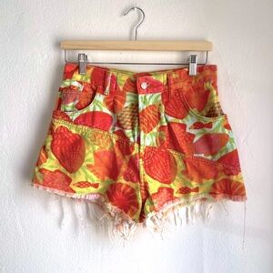 FARM RIO - Red and Orange Tropical Fruit Print Shorts